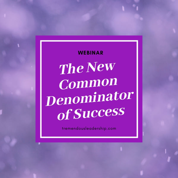 Webinar - The New Common Denominator of Success